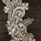 1 Pair of Metallic Gray Lace with Silver Pearls Applique Pair 8.5 x 3.5 Inch for Bridal and Costume Embellishment